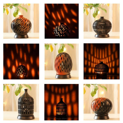 Swadeshi Blessings Exclusive Range HandMade Clay Tea Light/ Candle Holder/Ethnic Home Decoration/Handmade Clay Diyas for Pooja Room &amp; Living Room